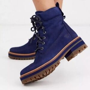 Timberland Courmayeur Valley Women’s Ankle Boots Waterproof Navy Blue Size 7
